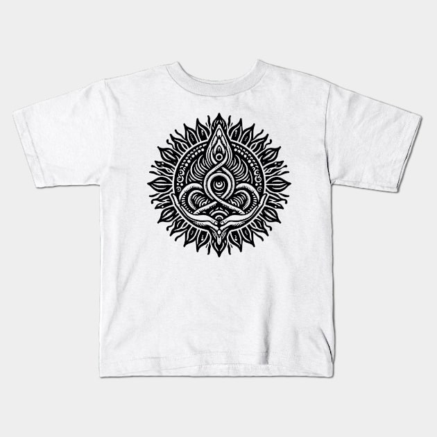 yoga design Kids T-Shirt by lkn